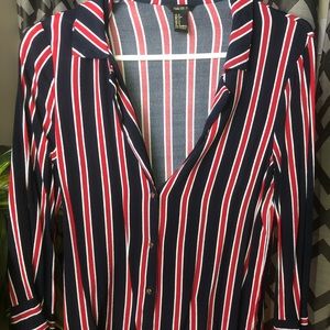 Striped button down